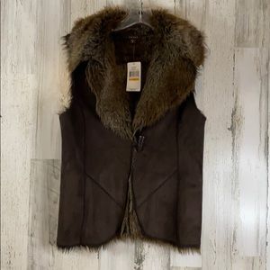 Fever Jacket / Coat Faux Fur Vest NWT Size Small